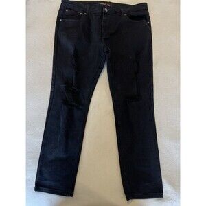 Copper Rivet Men's Black Jeans Distressed 40x32 (40x30)